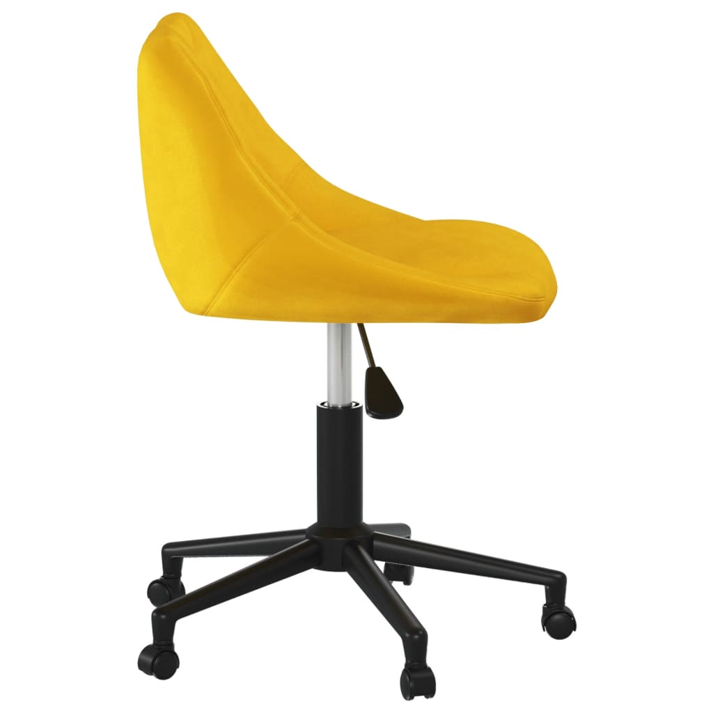 Scaun de masa pivotant, catifea, galben mustar, model 2 — imaginea 3