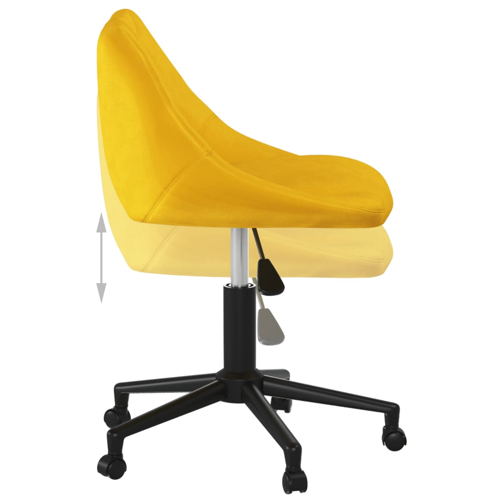 Scaun de masa pivotant, catifea, galben mustar, model 2 — imaginea 7