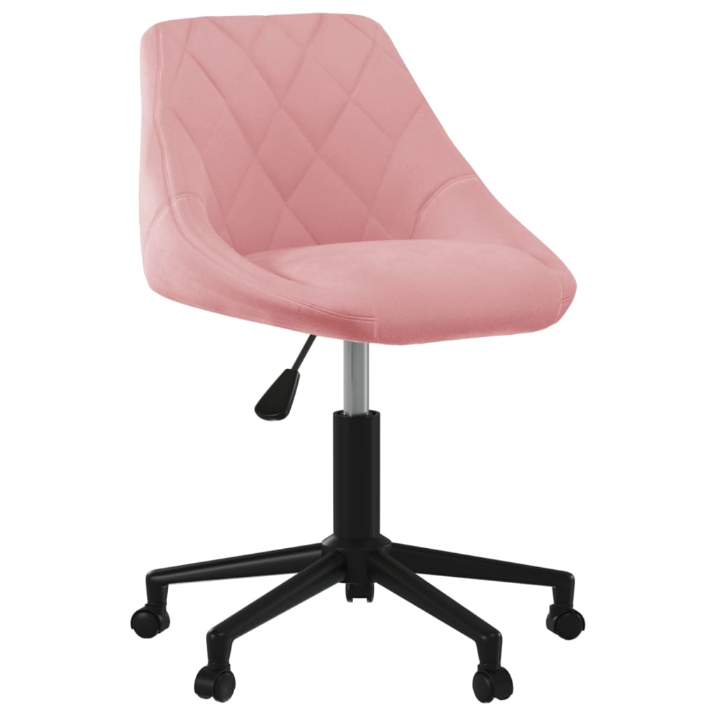 Scaun de masa pivotant, catifea, roz, model 2 — imaginea 2