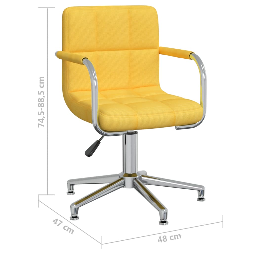 Scaun de bucatarie pivotant, textil, galben mustar, model 9 — imaginea 6