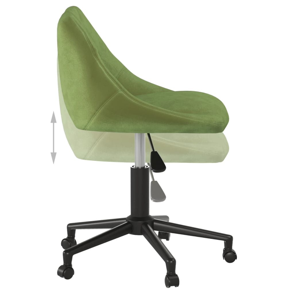 Scaun de masa pivotant, catifea, verde deschis, model 5 — imaginea 5