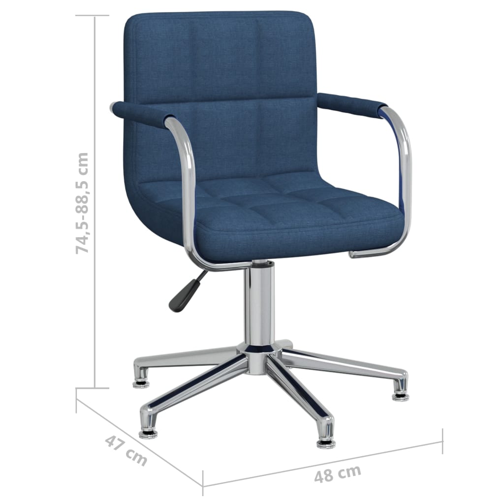 Scaun de bucatarie pivotant, material textil, albastru, model 5 — imaginea 2