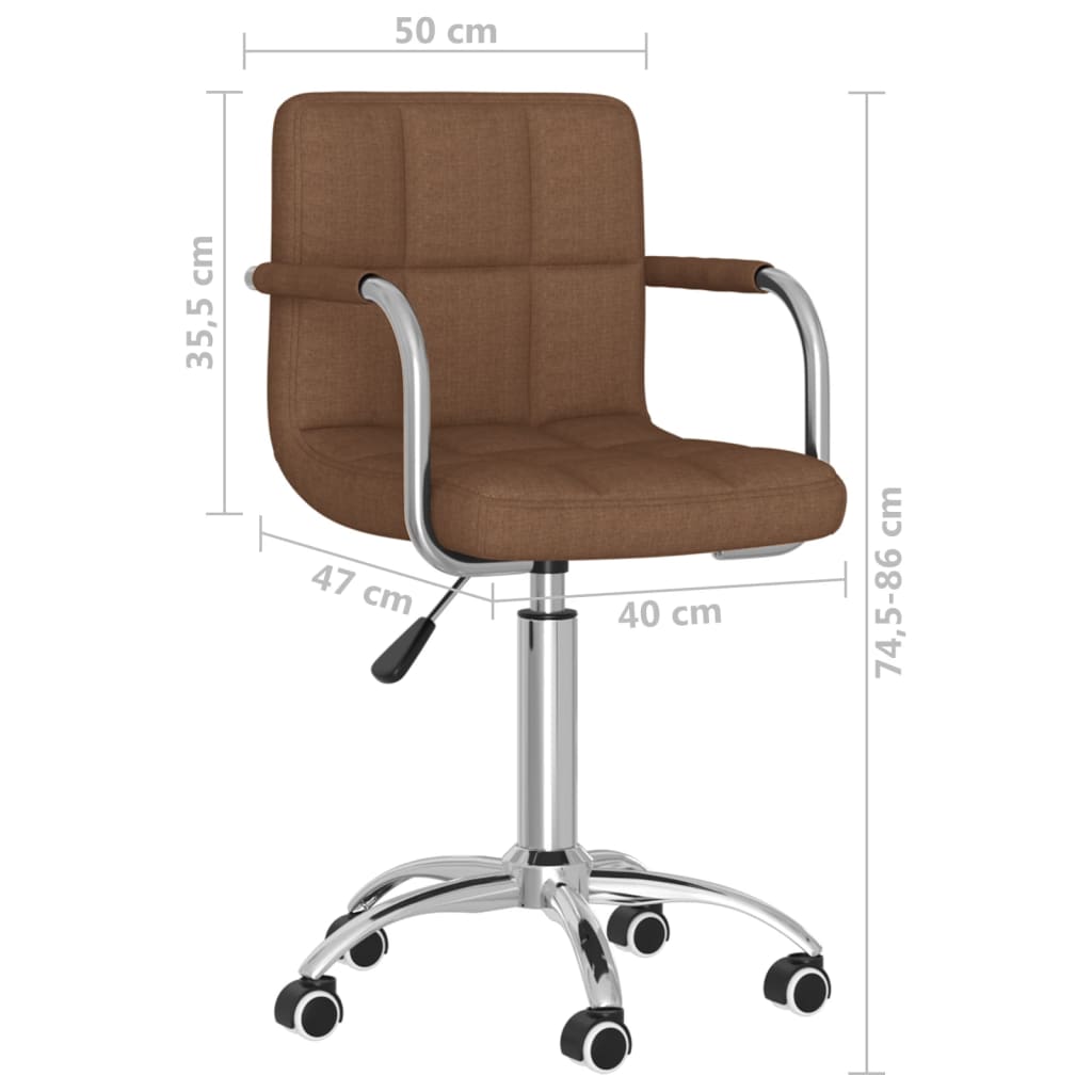 Scaun de bucatarie pivotant, material textil, maro, model 11 — imaginea 4