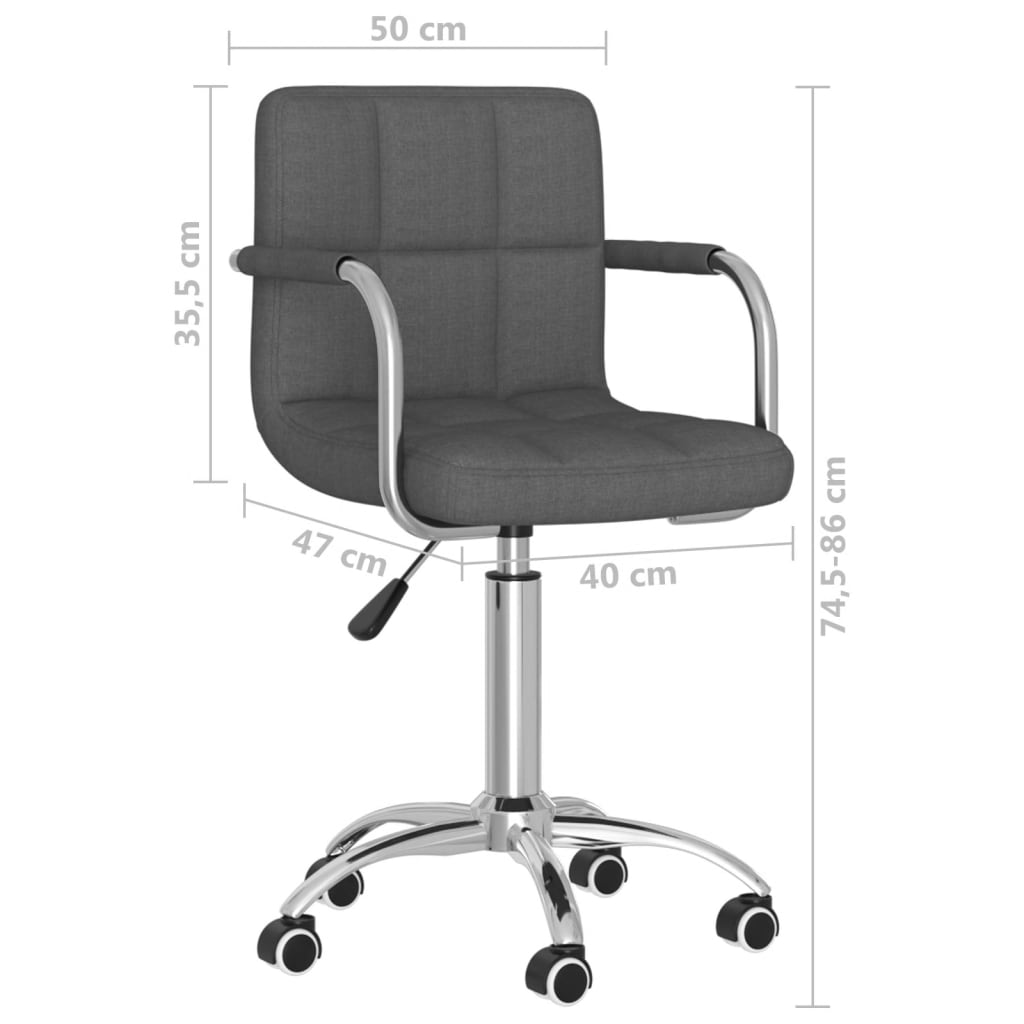 Scaun de bucatarie pivotant, material textil, gri inchis, model 10 — imaginea 2