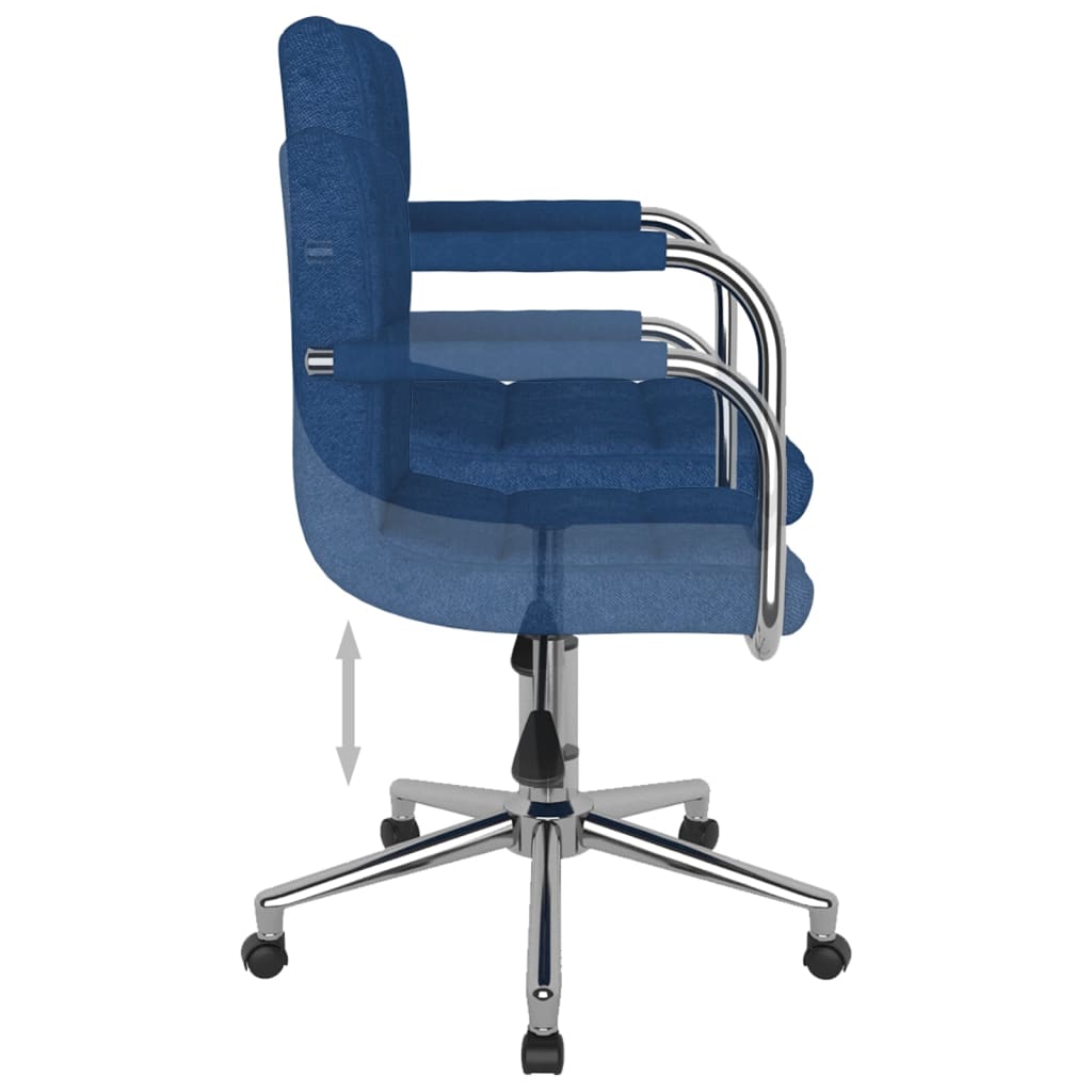 Scaun de bucatarie pivotant, material textil, albastru, model 6 — imaginea 2