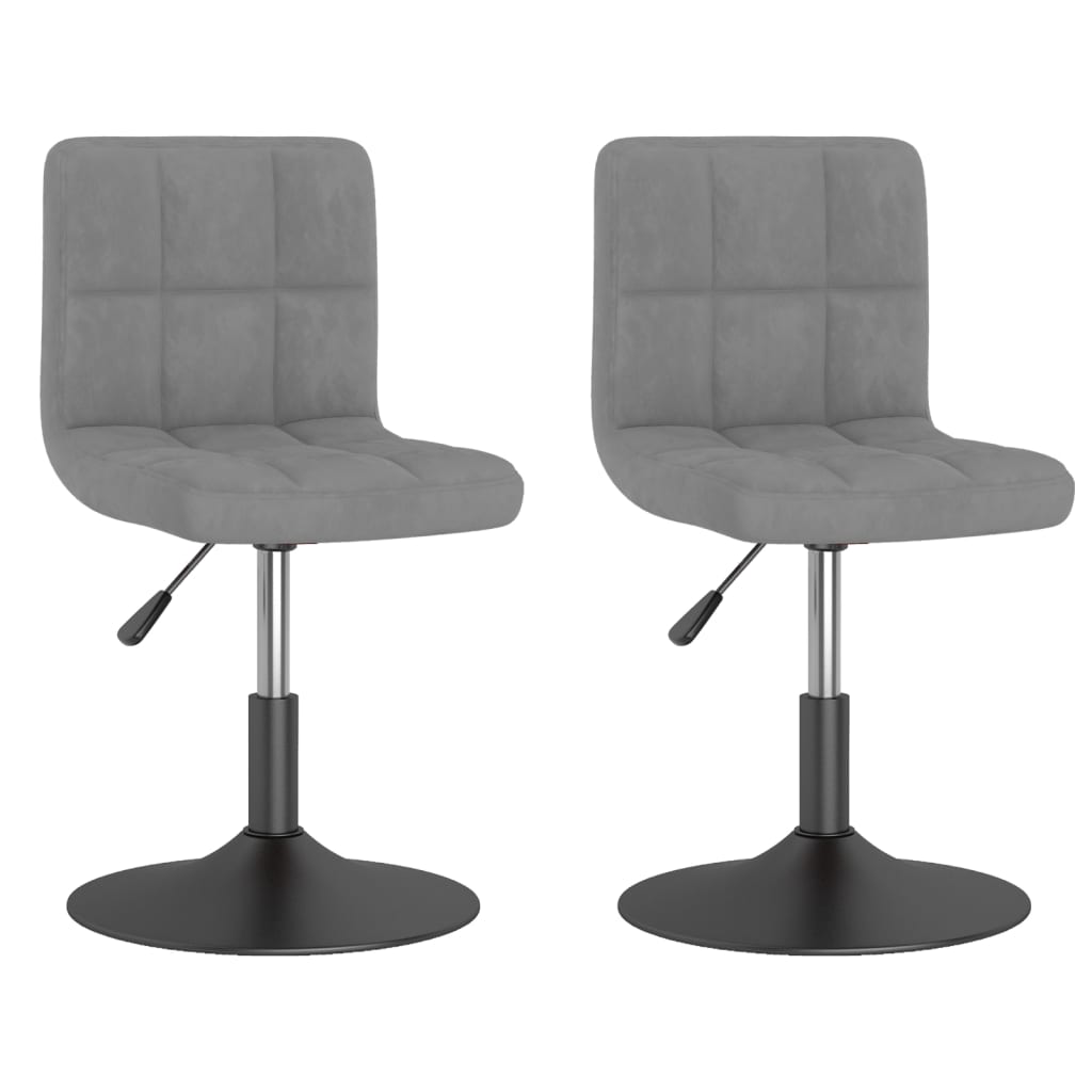 Scaune de bucatarie pivotante, 2 buc., catifea, gri deschis, model 27 — imaginea 6
