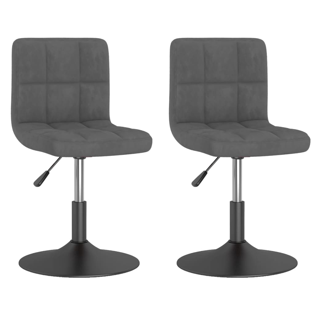 Scaune de bucatarie pivotante, 2 buc., catifea, gri inchis, model 38 — imaginea 3