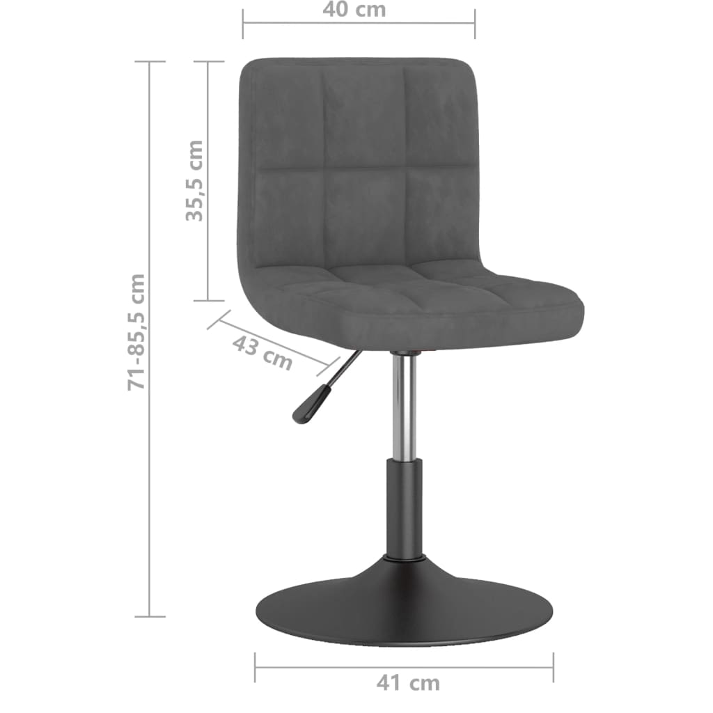 Scaune de bucatarie pivotante, 2 buc., catifea, gri inchis, model 38 — imaginea 8
