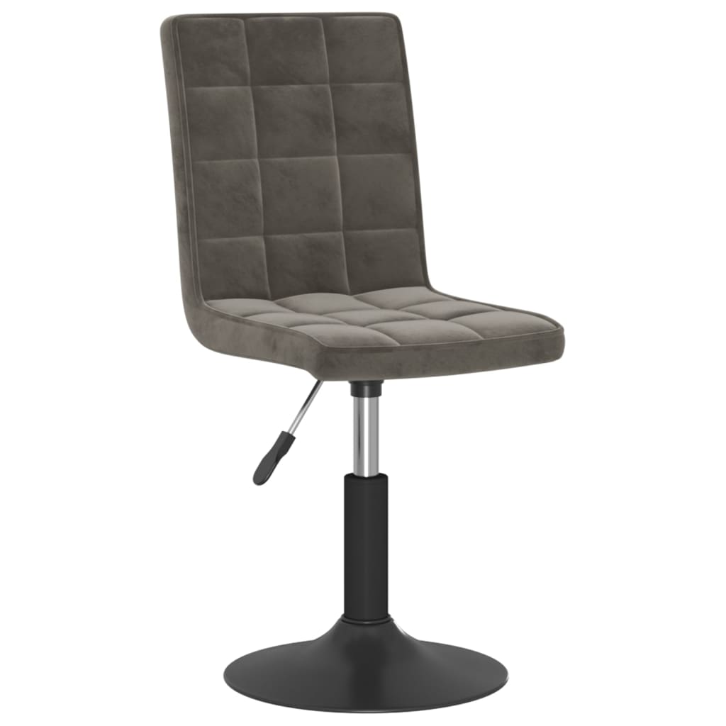 Scaune de bucatarie pivotante, 2 buc., catifea, gri inchis, model 66 — imaginea 3