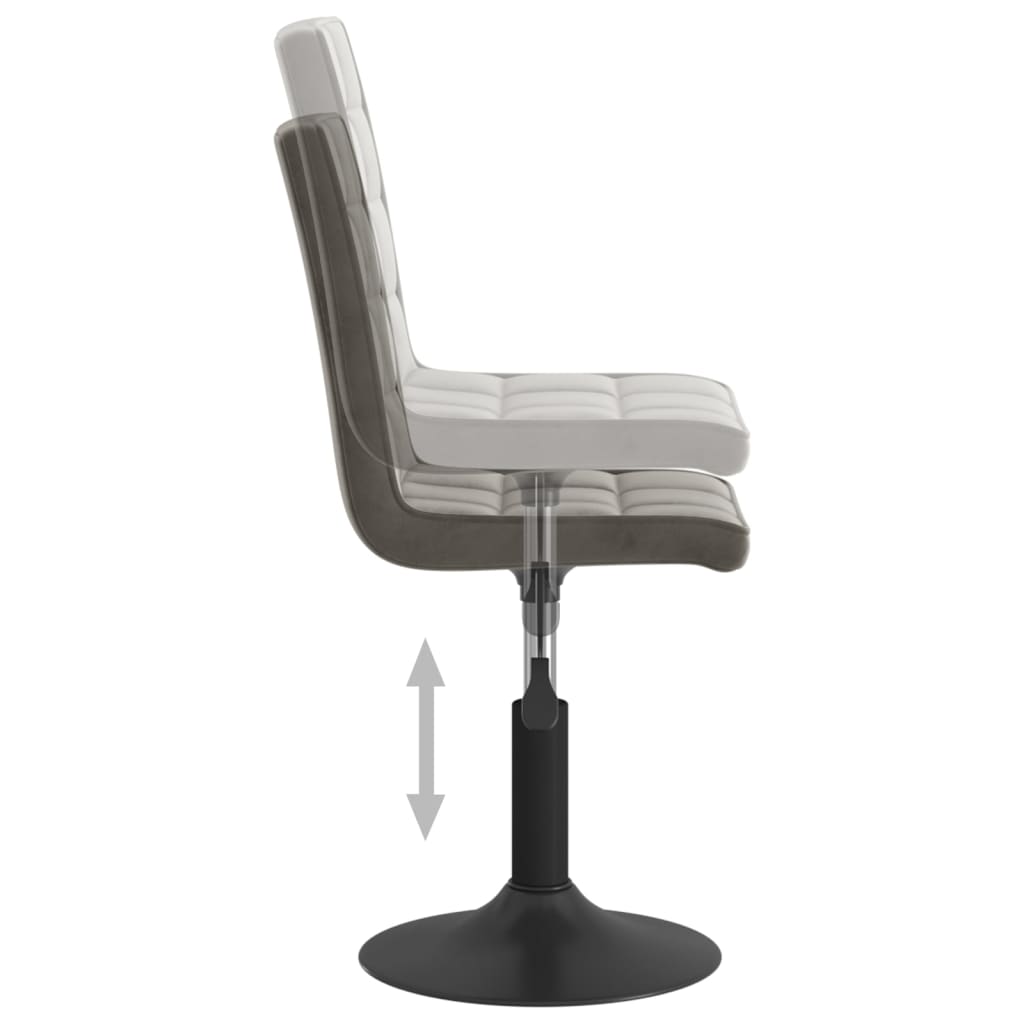 Scaune de bucatarie pivotante, 2 buc., catifea, gri inchis, model 66 — imaginea 8