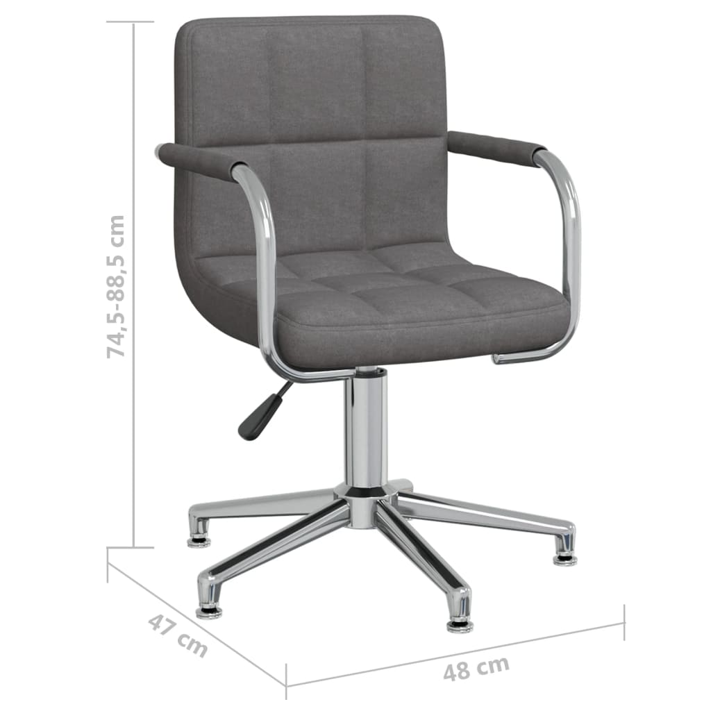 Scaun de bucatarie pivotant, textil, gri inchis, model 20 — imaginea 3