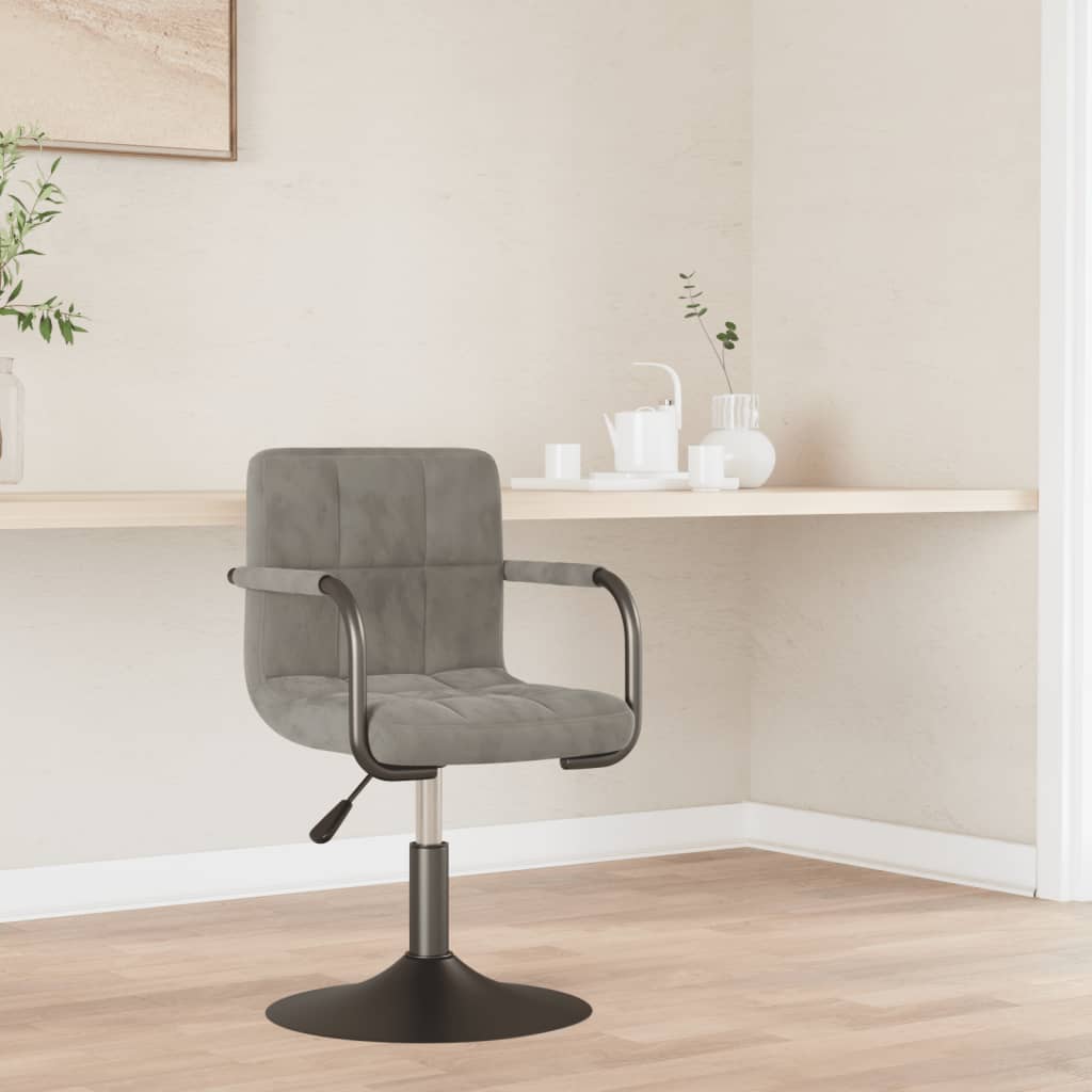 Scaun de bucatarie, catifea, gri deschis, model 9 — imaginea 4