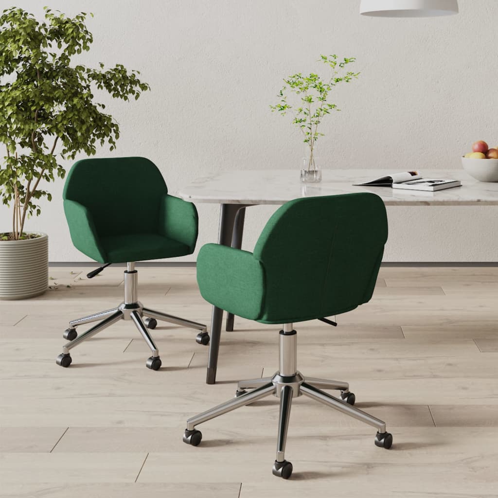 Scaune de bucatarie pivotante, 2 buc., catifea, verde inchis, model 62