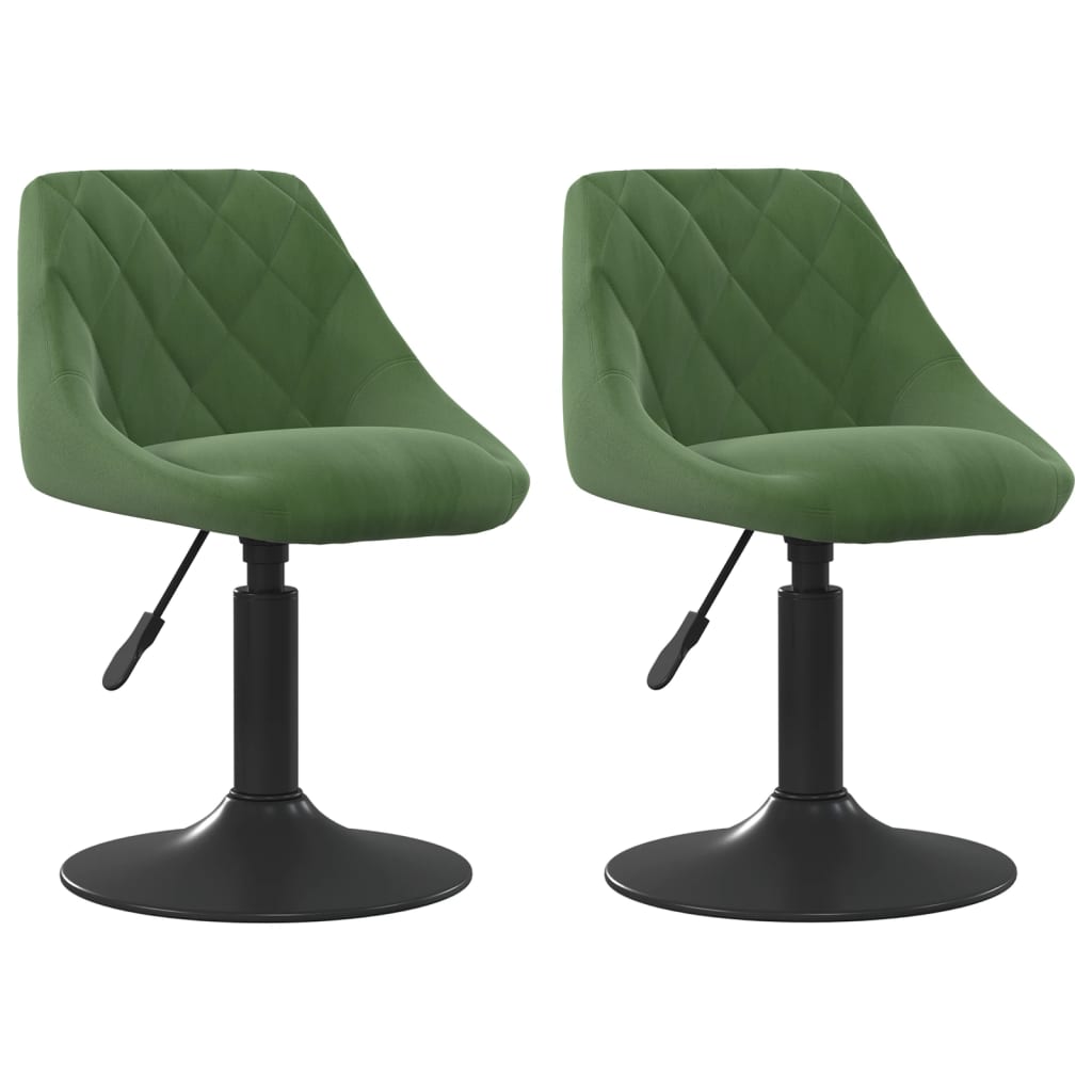 Scaune de bucatarie pivotante, 2 buc., catifea, verde inchis, model 66 — imaginea 4