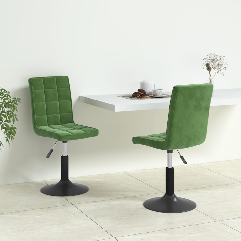 Scaune de bucatarie pivotante, 2 buc., catifea, verde inchis, model 69 — imaginea 9