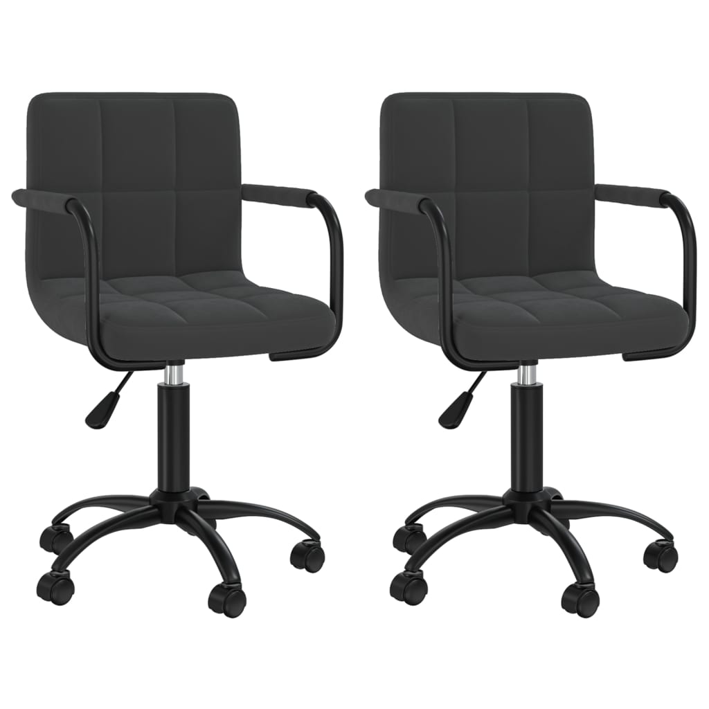Scaune de bucatarie pivotante, 2 buc., catifea, negru, model 2 — imaginea 8