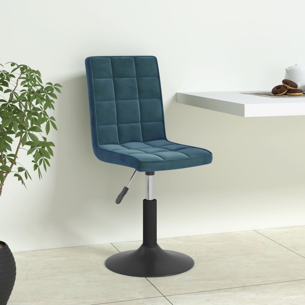 Scaune de bucatarie pivotante, 4 buc., catifea, albastru, model 5 — imaginea 2