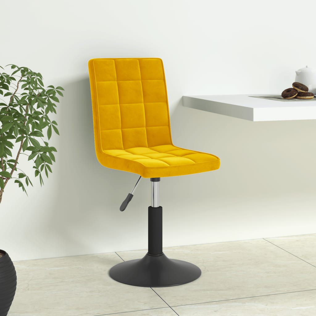 Scaune de bucatarie pivotante, 4 buc., catifea, galben mustar, model 16 — imaginea 6