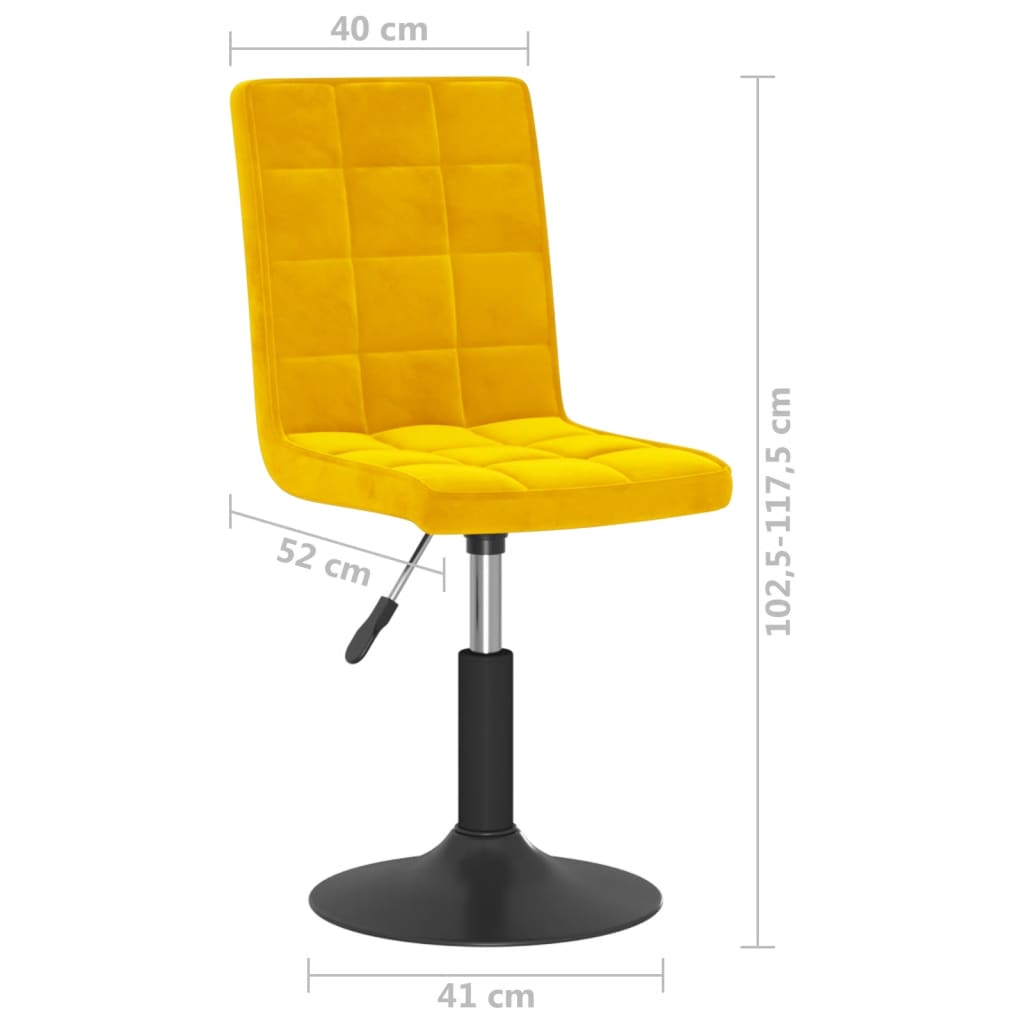Scaune de bucatarie pivotante, 4 buc., catifea, galben mustar, model 16 — imaginea 10