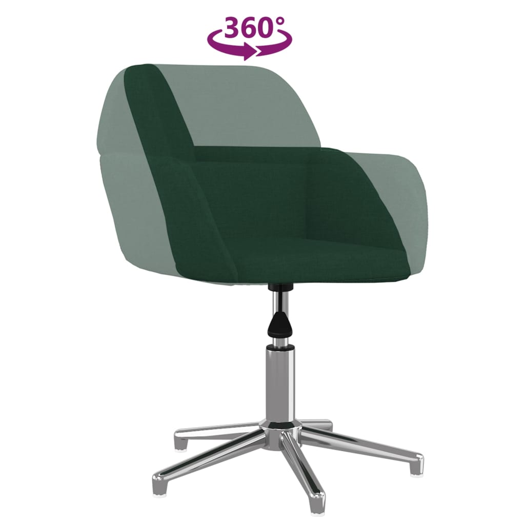 Scaune de bucatarie pivotante, 2 buc., textil, verde inchis, model 3 — imaginea 9