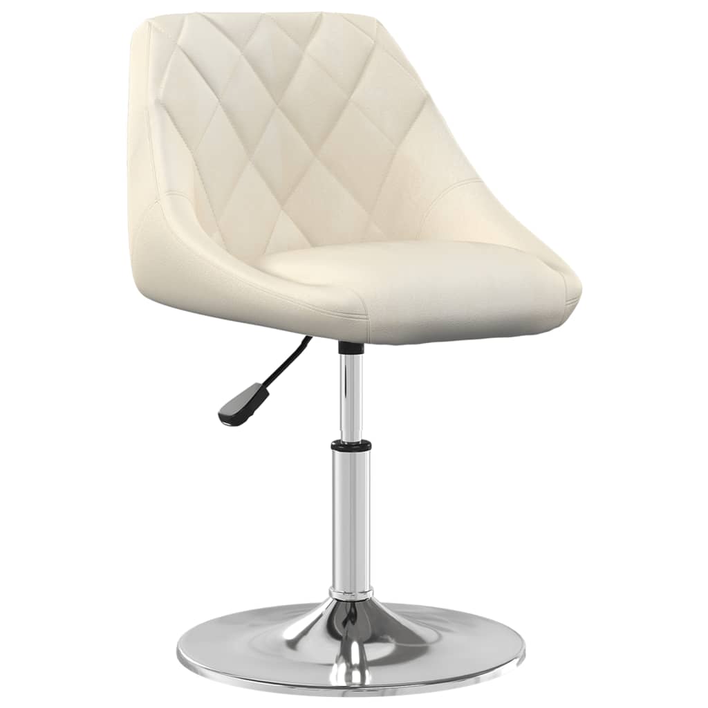Scaune de bucatarie pivotante, 4 buc., catifea, crem, model 3 — imaginea 5