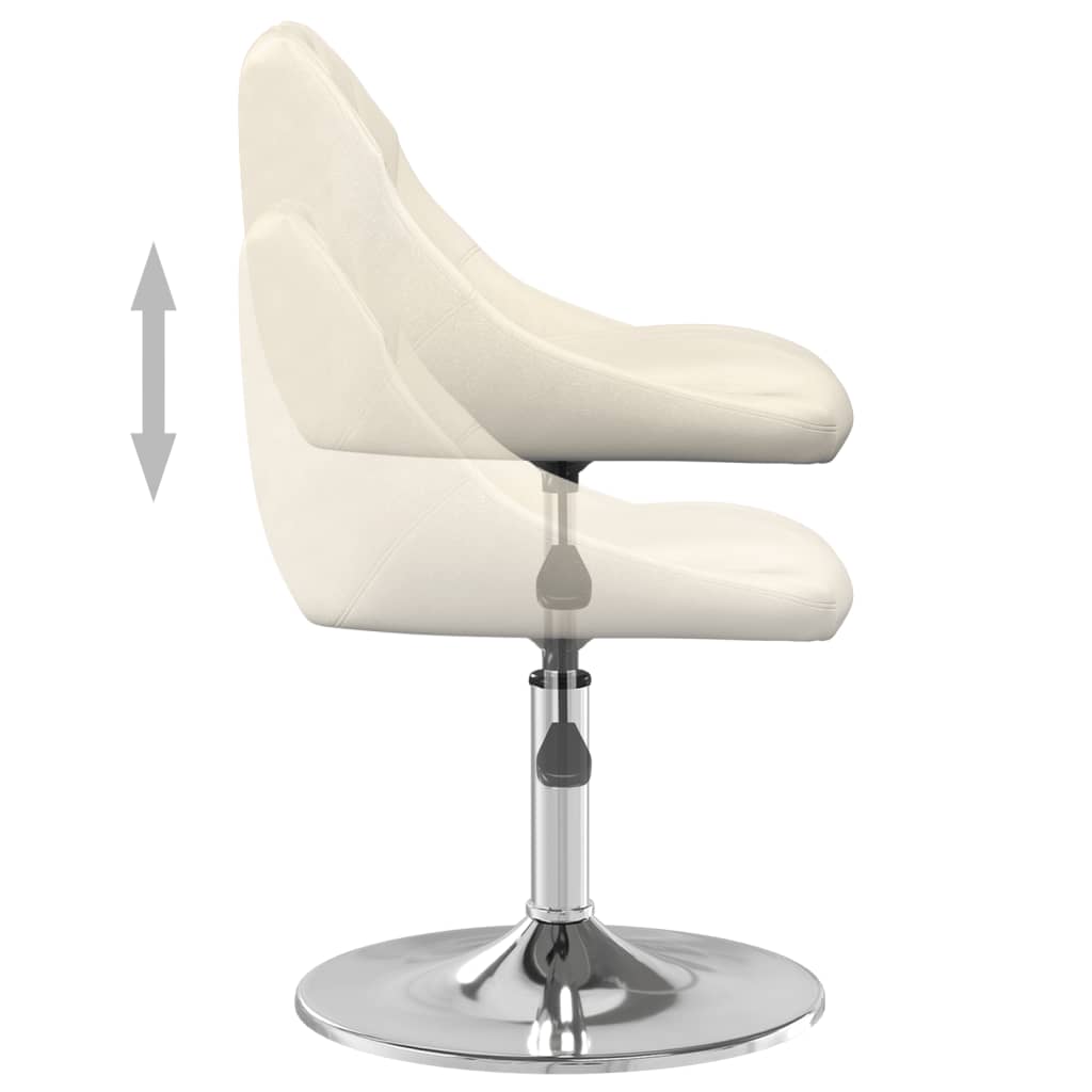 Scaune de bucatarie pivotante, 4 buc., catifea, crem, model 3 — imaginea 8