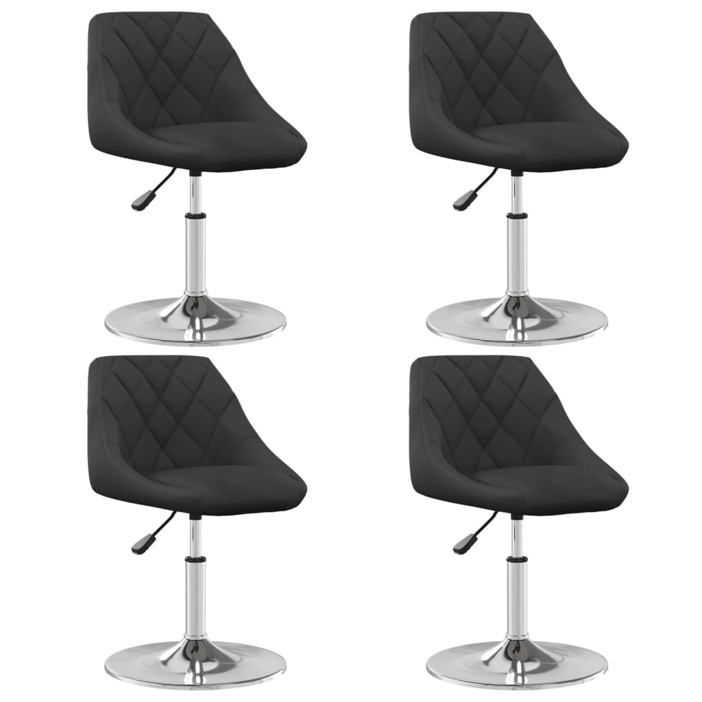 Scaune de bucatarie pivotante, 4 buc., catifea, negru, model 4 — imaginea 2