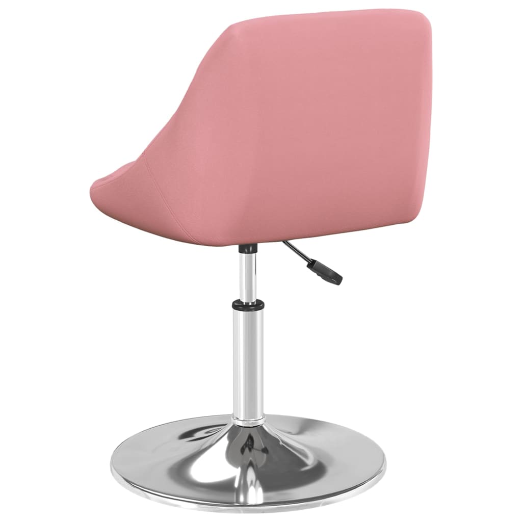 Scaune de bucatarie pivotante, 4 buc., catifea, roz, model 4 — imaginea 5