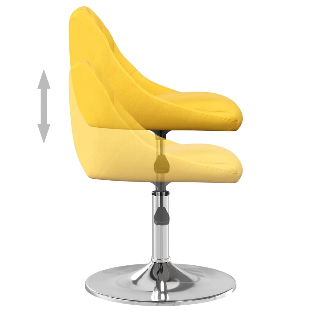 Scaune de bucatarie pivotante, 4 buc., catifea, galben mustar, model 36 — imaginea 4