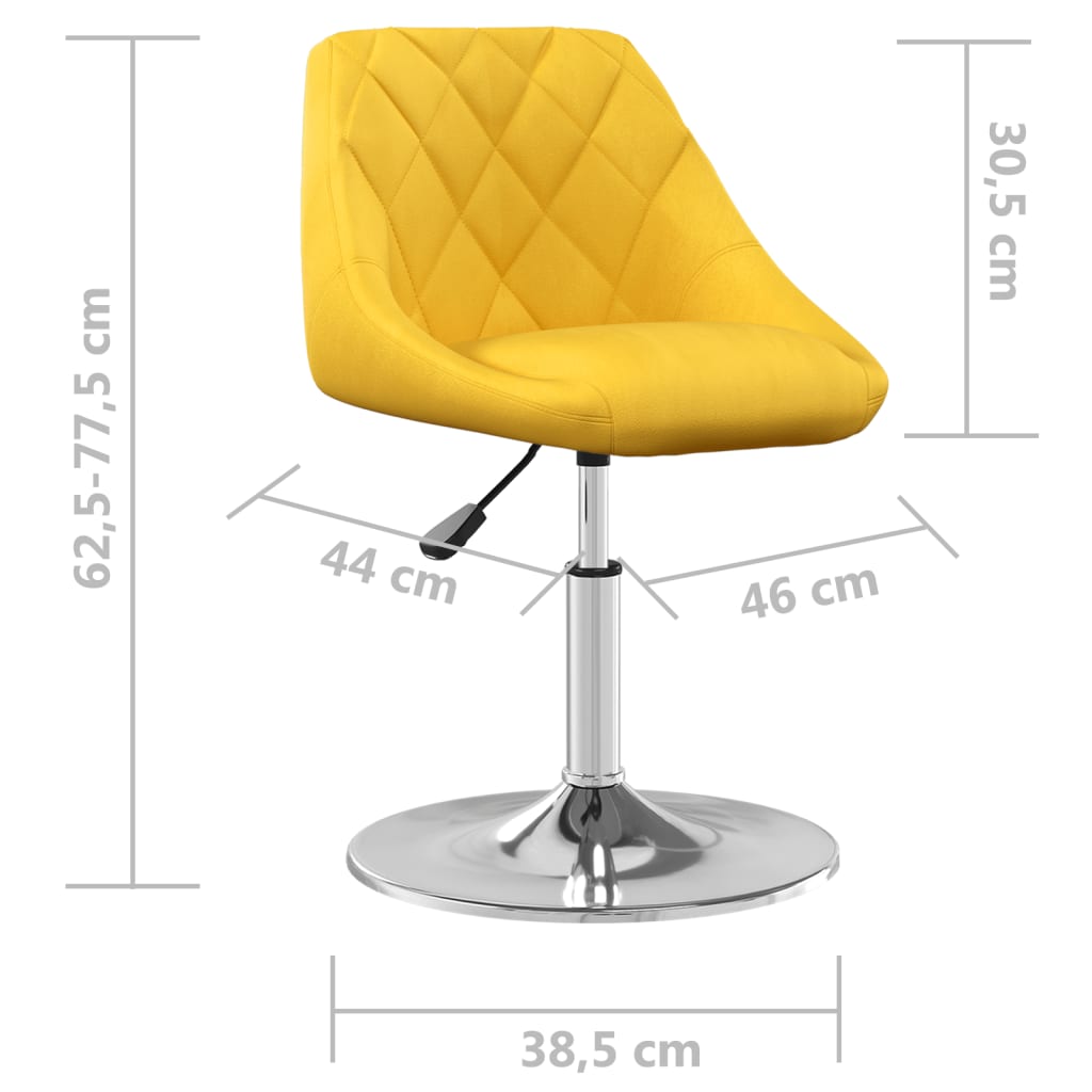 Scaune de bucatarie pivotante, 4 buc., catifea, galben mustar, model 36 — imaginea 7