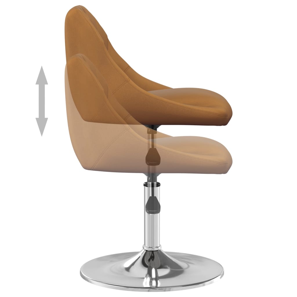 Scaune de bucatarie pivotante, 4 buc., catifea, maro, model 1 — imaginea 5