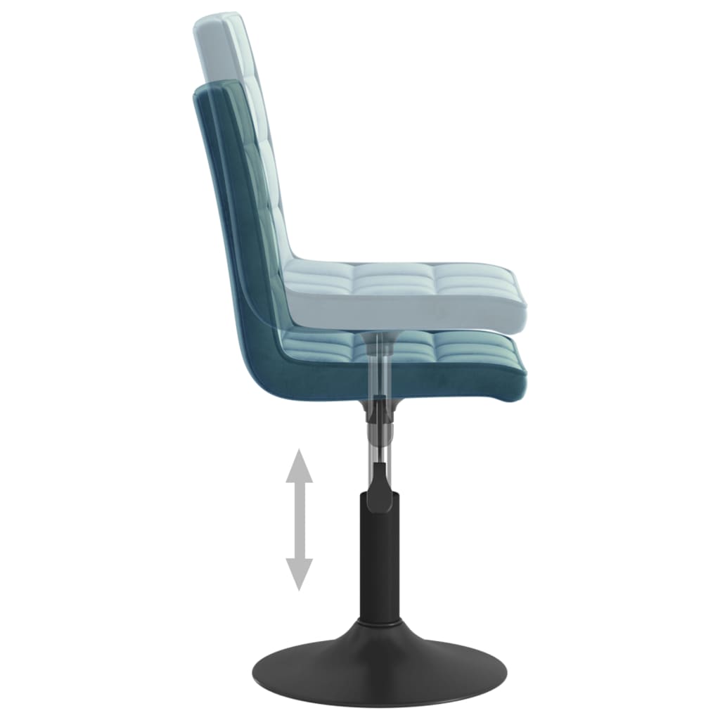 Scaune de bucatarie pivotante, 6 buc., catifea, albastru, model 4 — imaginea 5