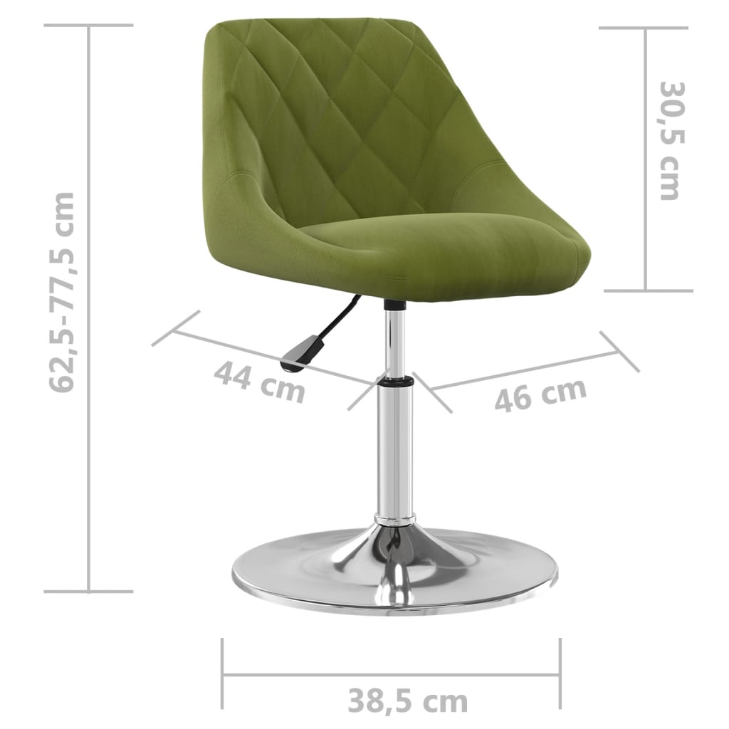 Scaune de bucatarie pivotante, 4 buc., catifea, verde deschis, model 44 — imaginea 6