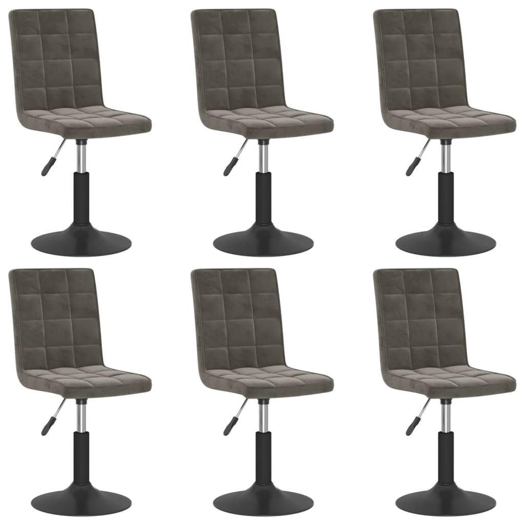 Scaune de bucatarie pivotante, 6 buc., catifea, gri inchis, model 47 — imaginea 6
