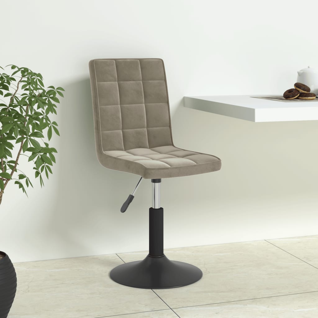Scaune de bucatarie pivotante, 6 buc., catifea, gri deschis, model 48 — imaginea 4