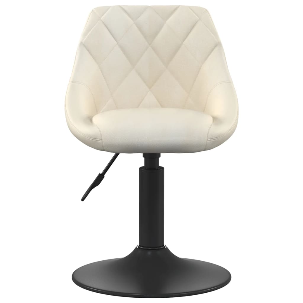 Scaune de bucatarie pivotante, 6 buc., catifea, crem, model 5 — imaginea 2