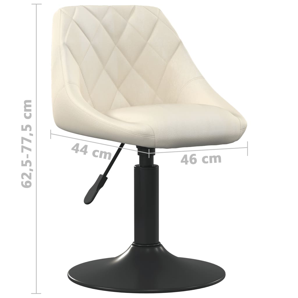 Scaune de bucatarie pivotante, 6 buc., catifea, crem, model 5 — imaginea 4
