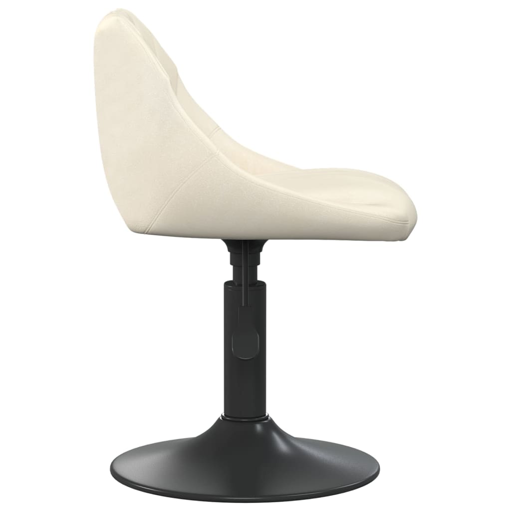 Scaune de bucatarie pivotante, 6 buc., catifea, crem, model 5 — imaginea 7
