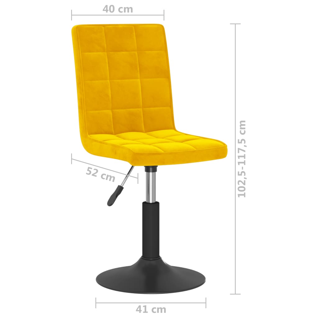 Scaune de bucatarie pivotante, 6 buc., catifea, galben mustar, model 16 — imaginea 2