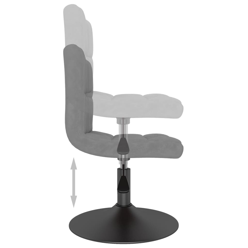 Scaune de bucatarie pivotante, 6 buc., catifea, gri deschis, model 11 — imaginea 4