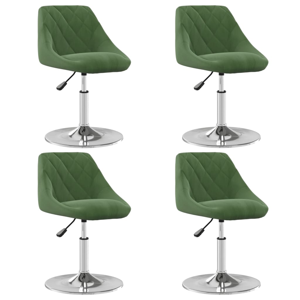 Scaune de bucatarie pivotante, 4 buc., catifea, verde inchis, model 12 — imaginea 7