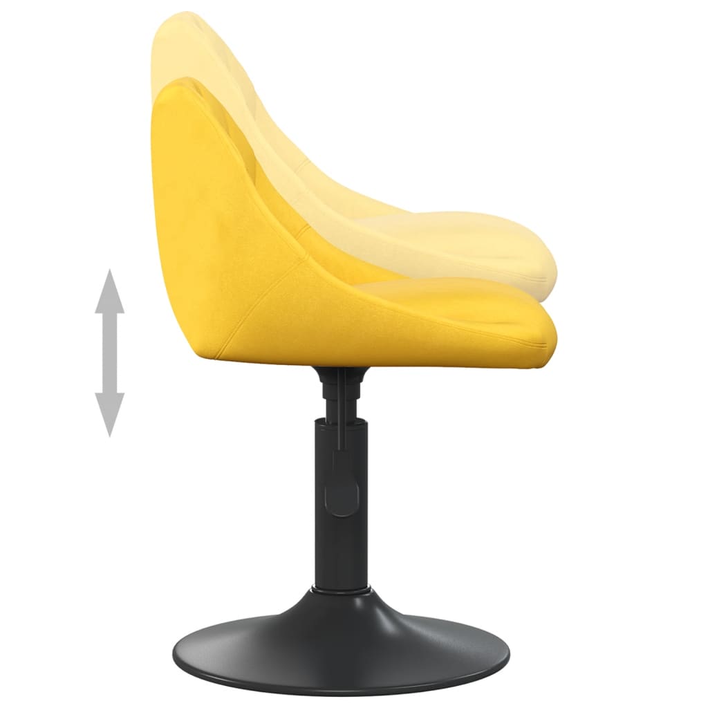 Scaune de bucatarie pivotante, 6 buc., catifea, galben mustar, model 36 — imaginea 3