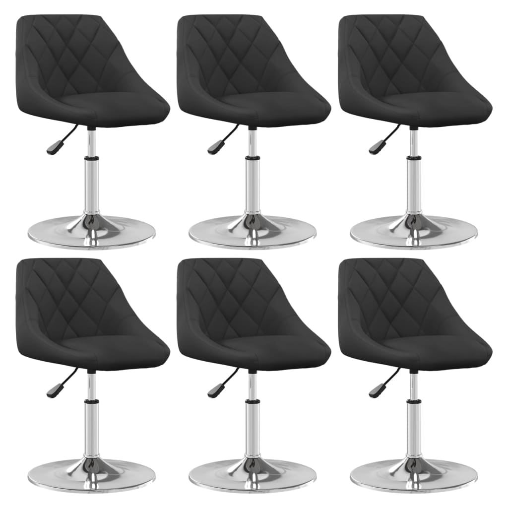 Scaune de bucatarie pivotante, 6 buc., catifea, negru, model 11 — imaginea 3