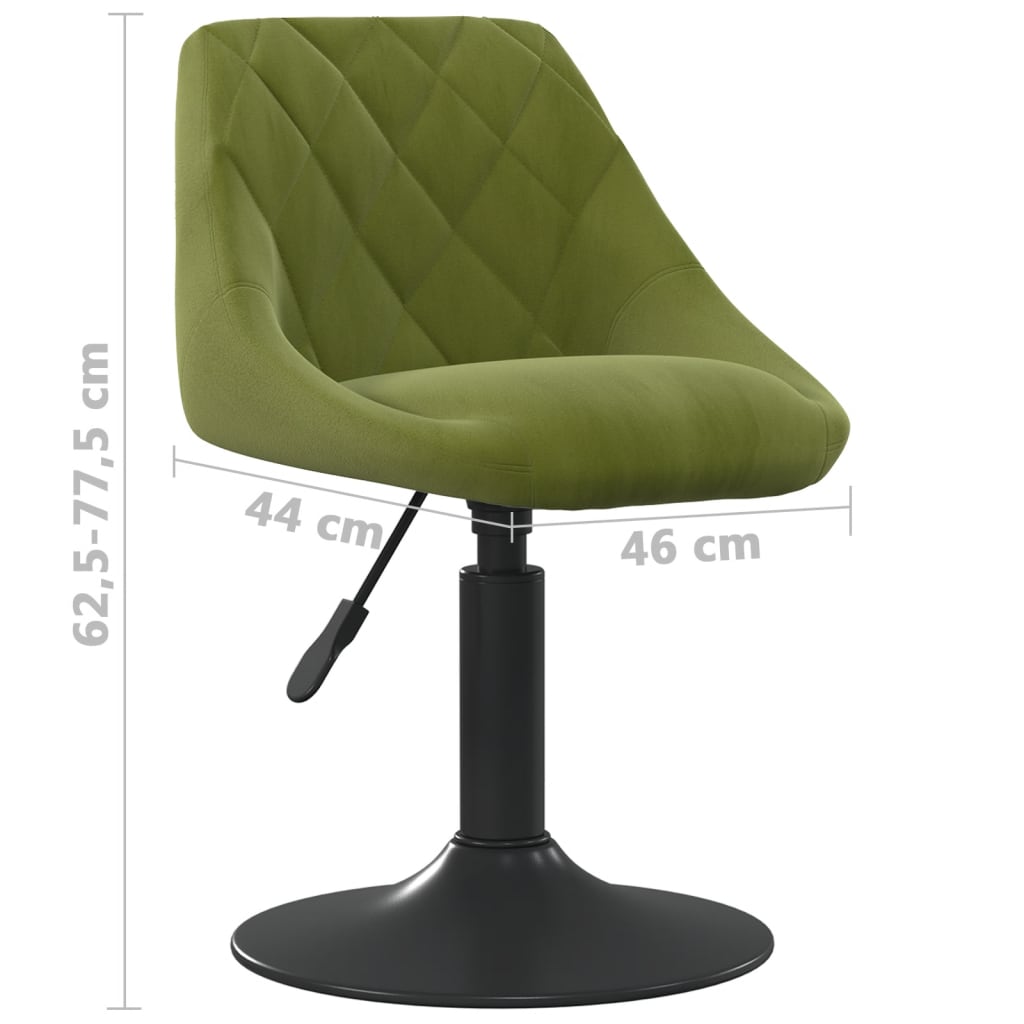 Scaune de bucatarie pivotante, 6 buc., catifea, verde deschis, model 19 — imaginea 2