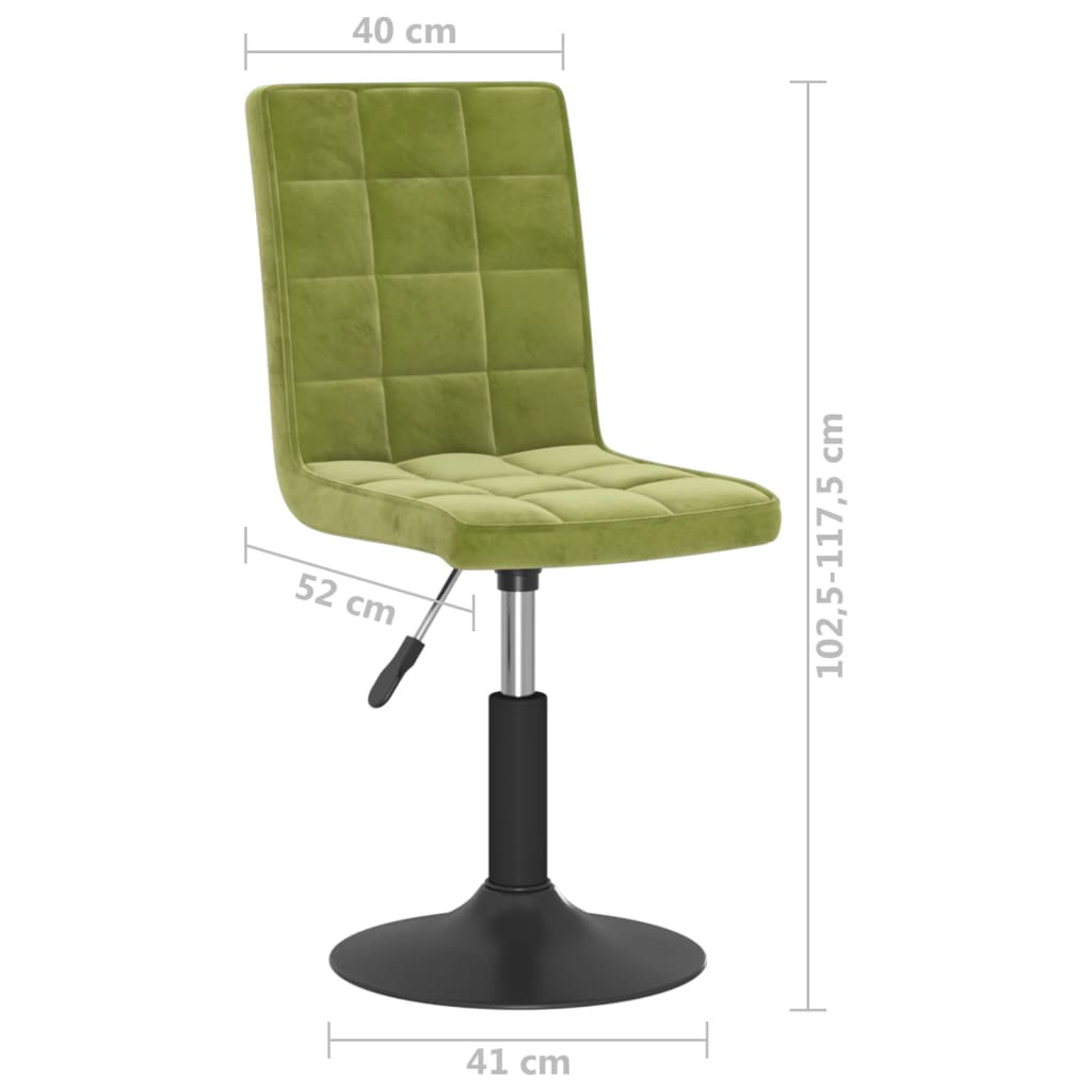 Scaune de masa pivotante, 6 buc., catifea, verde deschis, model 7 — imaginea 5