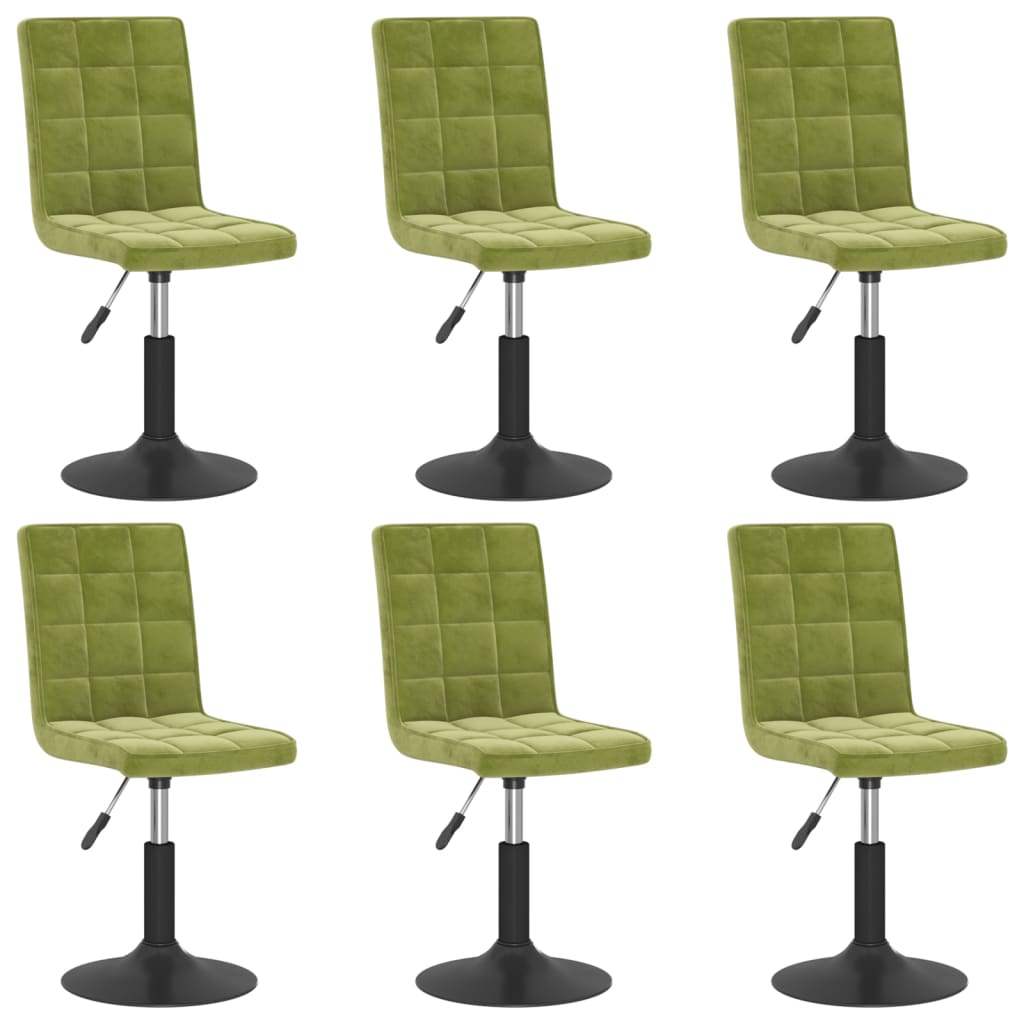 Scaune de masa pivotante, 6 buc., catifea, verde deschis, model 7 — imaginea 8