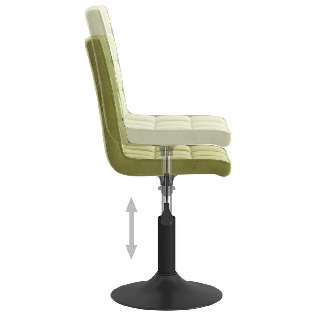 Scaune de masa pivotante, 6 buc., catifea, verde deschis, model 7 — imaginea 10