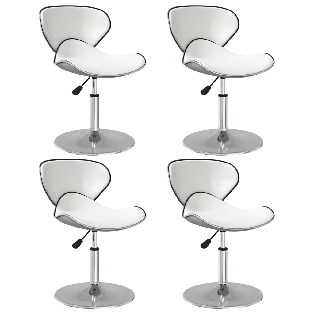 Scaune de bucatarie, 4 buc., piele ecologica, alb, model 12 — imaginea 2