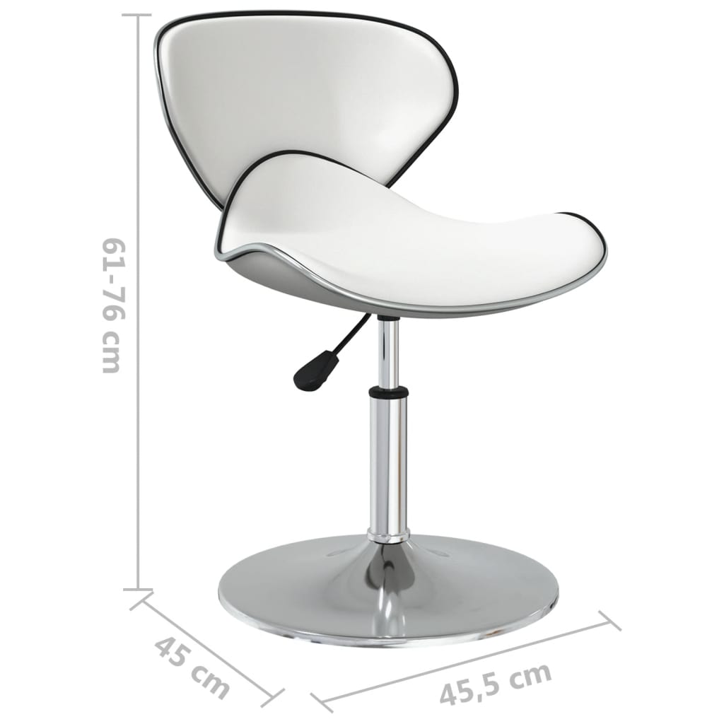 Scaune de bucatarie, 4 buc., piele ecologica, alb, model 12 — imaginea 7