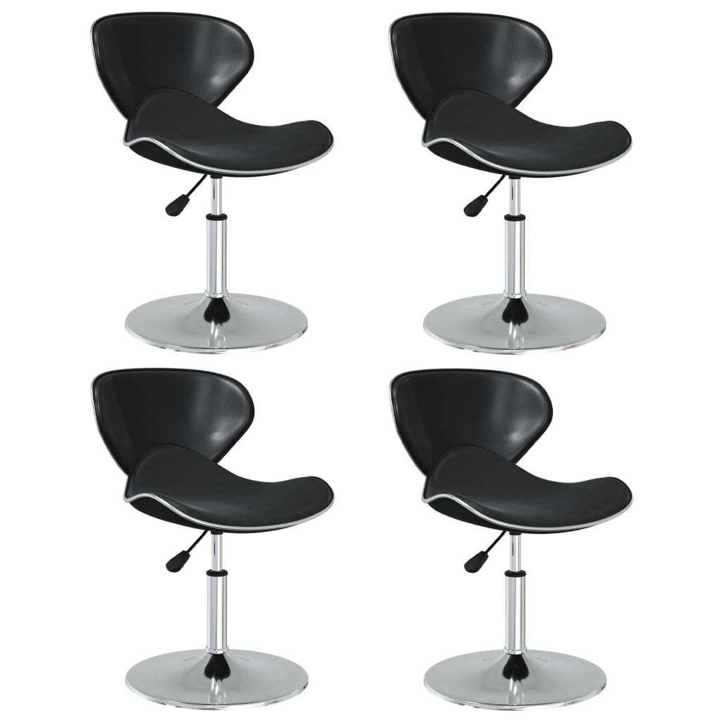 Scaune de bucatarie, 4 buc., piele ecologica, negru, model 5 — imaginea 4